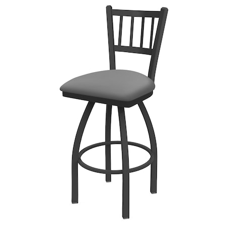 Holland Bar Stool Co 25" Swivel Counter Stool, Pewter Finish, Canter Grey Seat 81025PW007